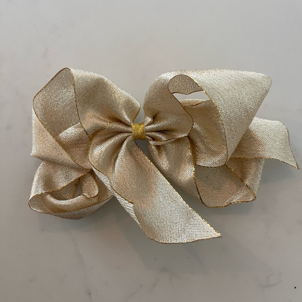 7 Inch Gold Sparkled Bow